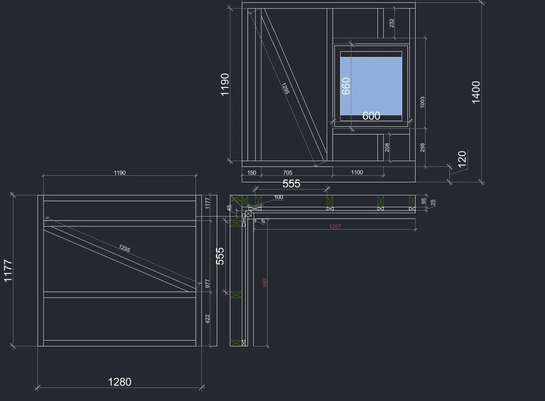 Tre projektioner med målsætning i AutoCAD