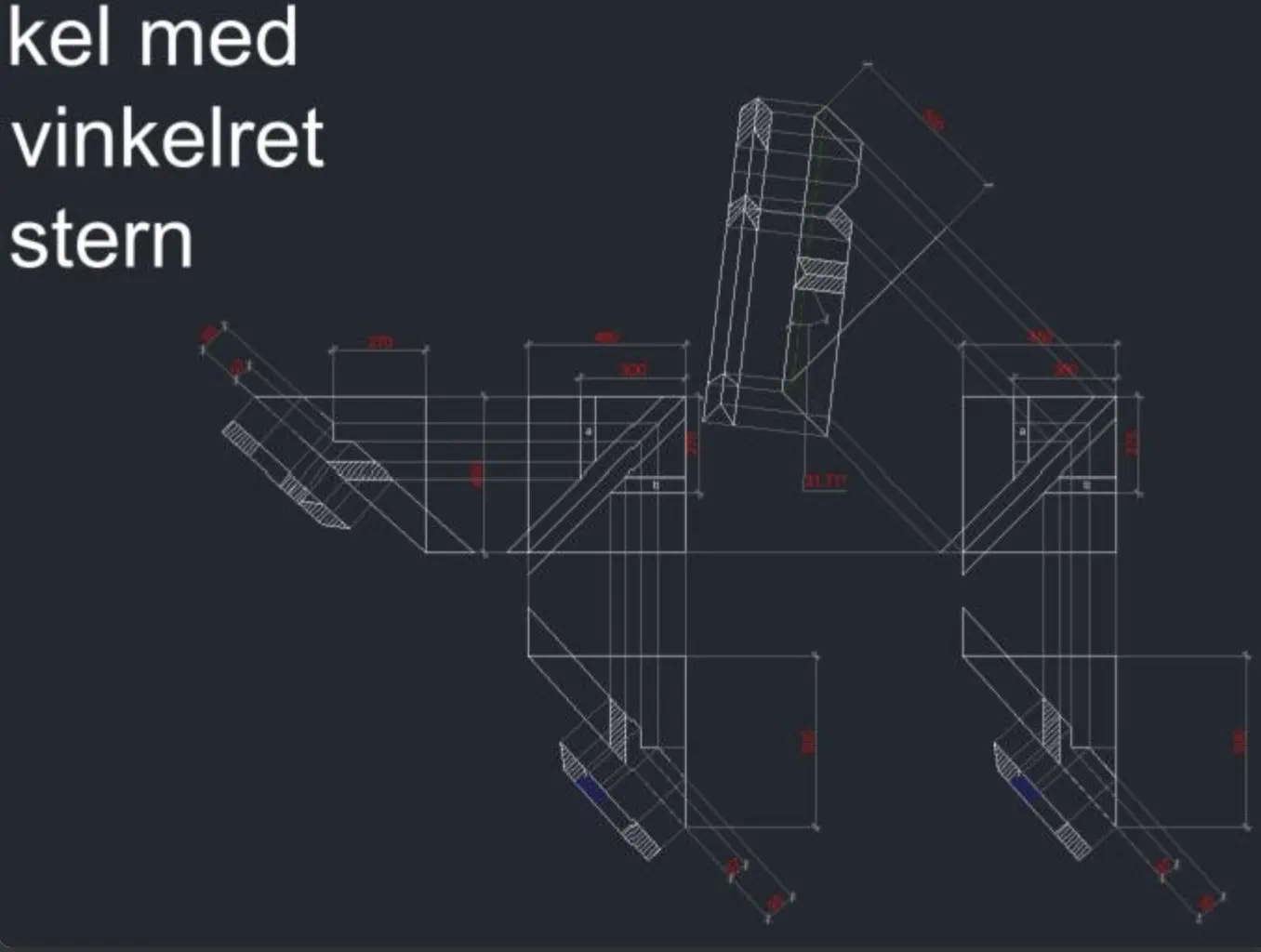 Varianter af en vinklet samling i AutoCAD